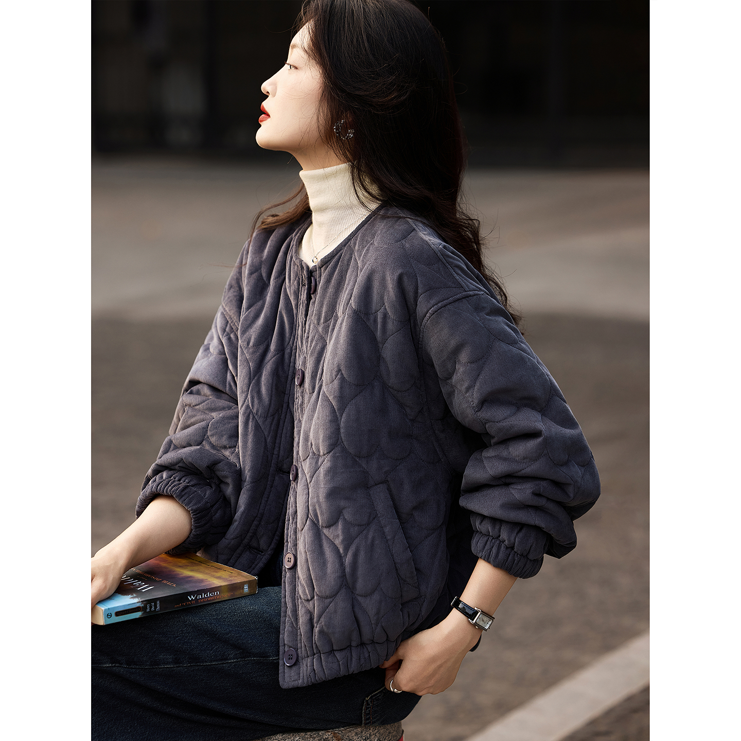 苏醒的乐园简约短款厚棉服女装