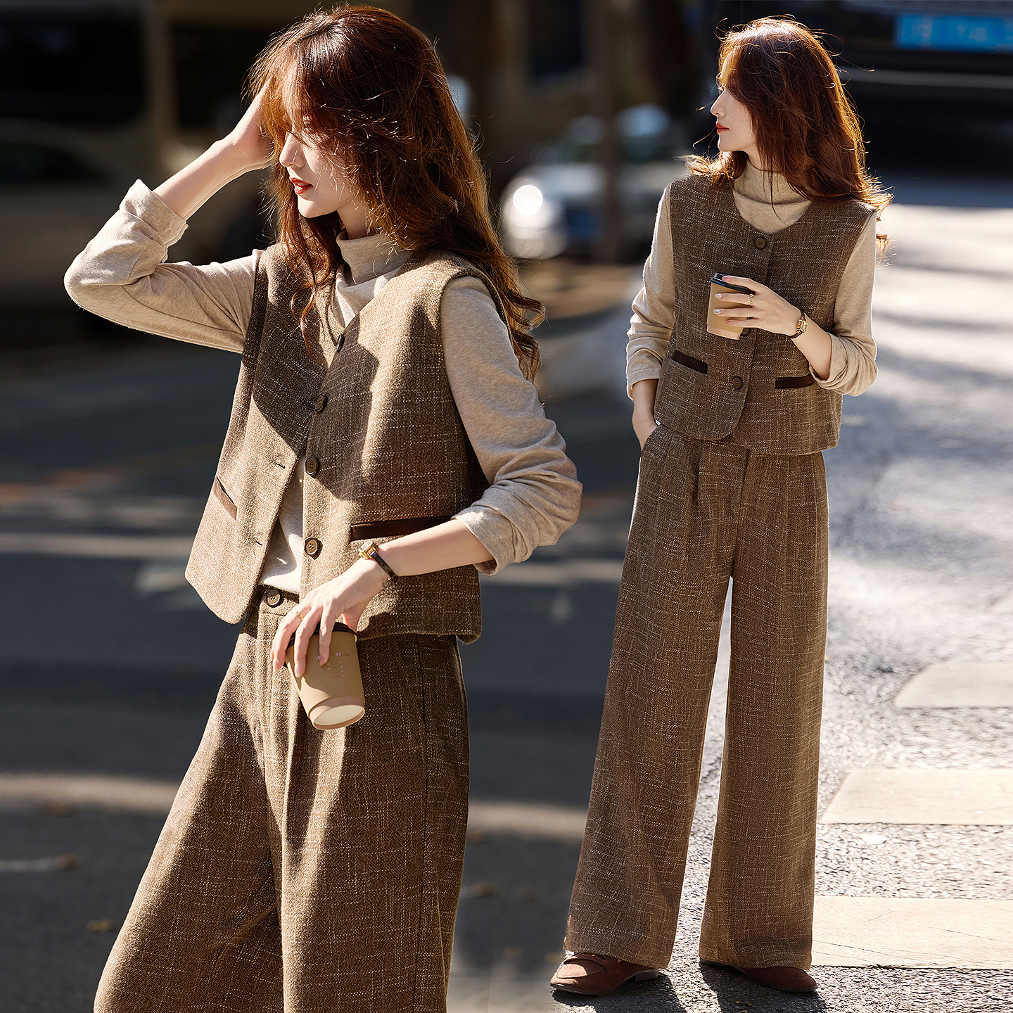 苏醒的乐园半高领打底衫套装