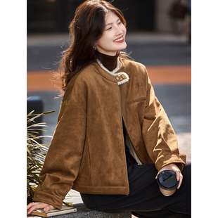 皮毛一体上衣女装 新款 乐园加厚立领仿皮草外套2025年冬季 苏醒