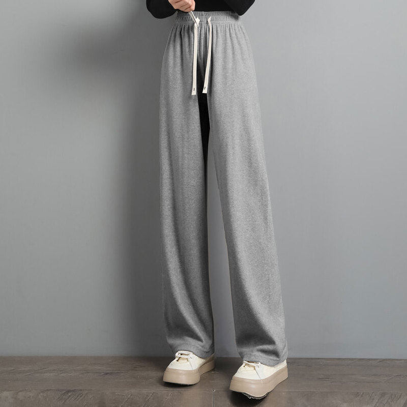 时尚气质休闲裤年秋季新款女士高腰宽松百搭纯色收腰直筒裤 - 苏醒的乐园旗舰店出品