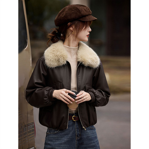 苏醒乐园加厚冬季仿皮草外套