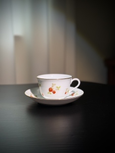 日本大仓陶园Okura野草莓咖啡杯碟下午茶杯碟·日本直采
