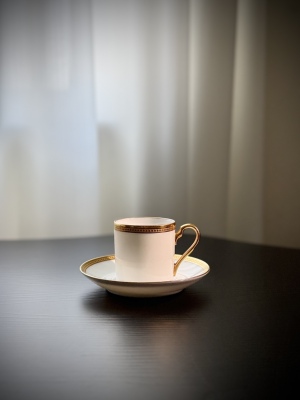 日本则武noritake钻石收藏系列重金波点纹咖啡杯摩卡杯