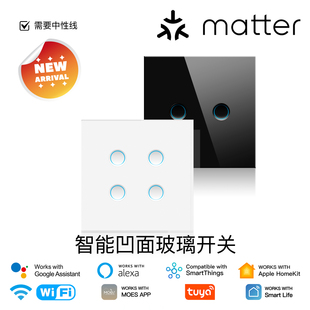Matter涂鸦智能开关控制面板10A零火homekit远程控制语音控制定时