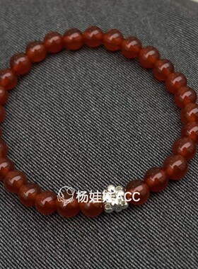 612101韩国代购hey纯银新款高级感精致红玛瑙珠珠手链