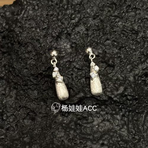 5121610韩国东大门Trois de LEI通体纯银新款轻奢流苏水滴耳钉