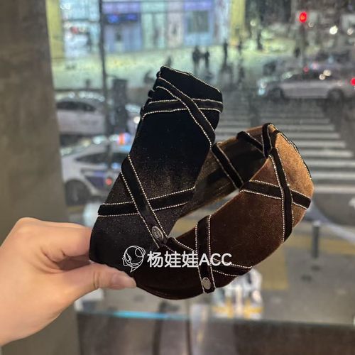 5110605韩国东大门Baket新款高级感丝绒宽边蝴蝶结发箍头箍