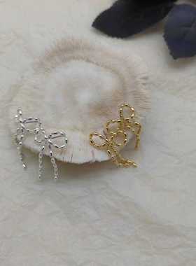 462830韩国进口椭圆串珠 蝴蝶结时尚耳钉耳环