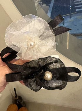 522108韩国东大门Baket纱纱花朵蝴蝶结弹簧夹发夹