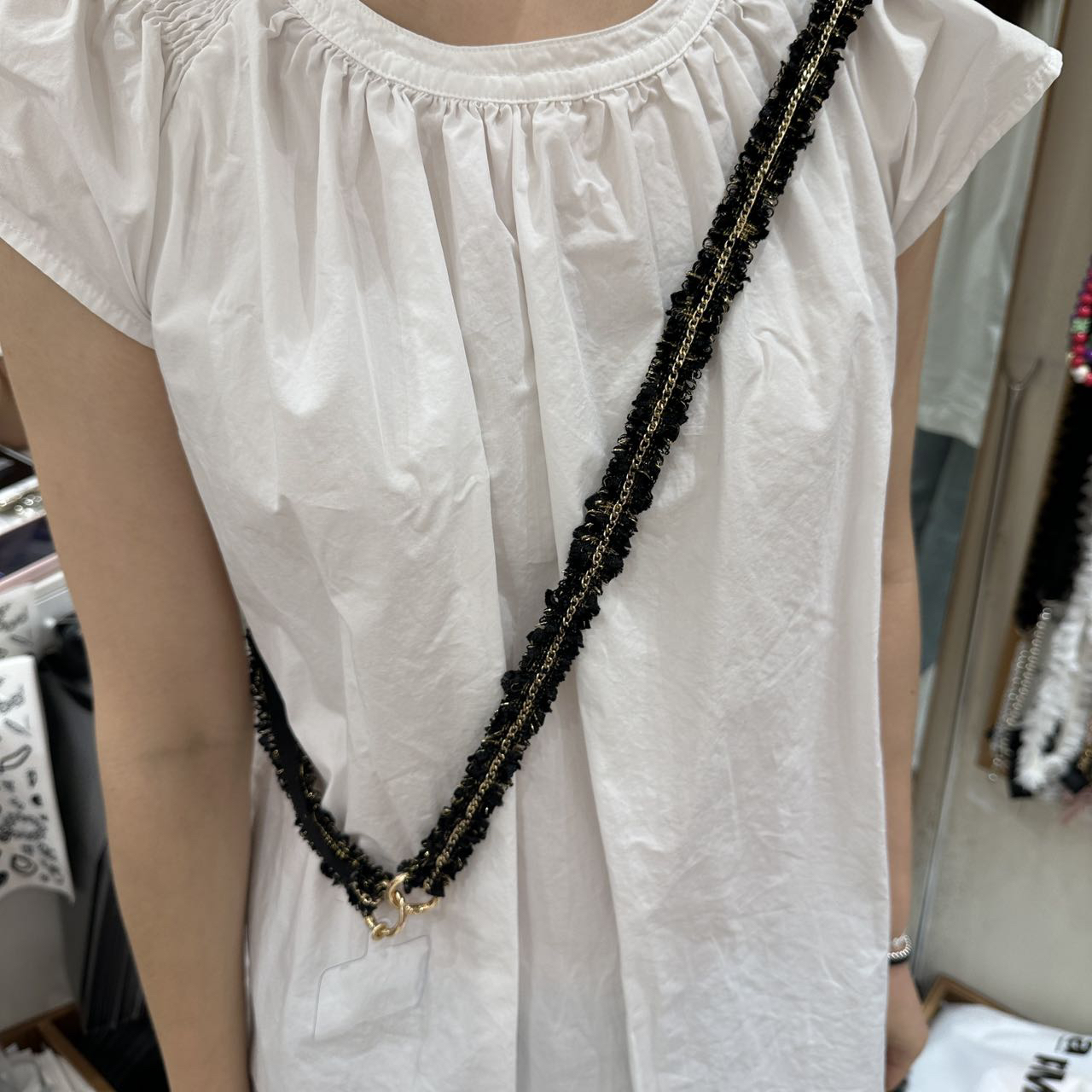 473019韩国东大门maylee碎花边小香风长款斜挎手机链挂件