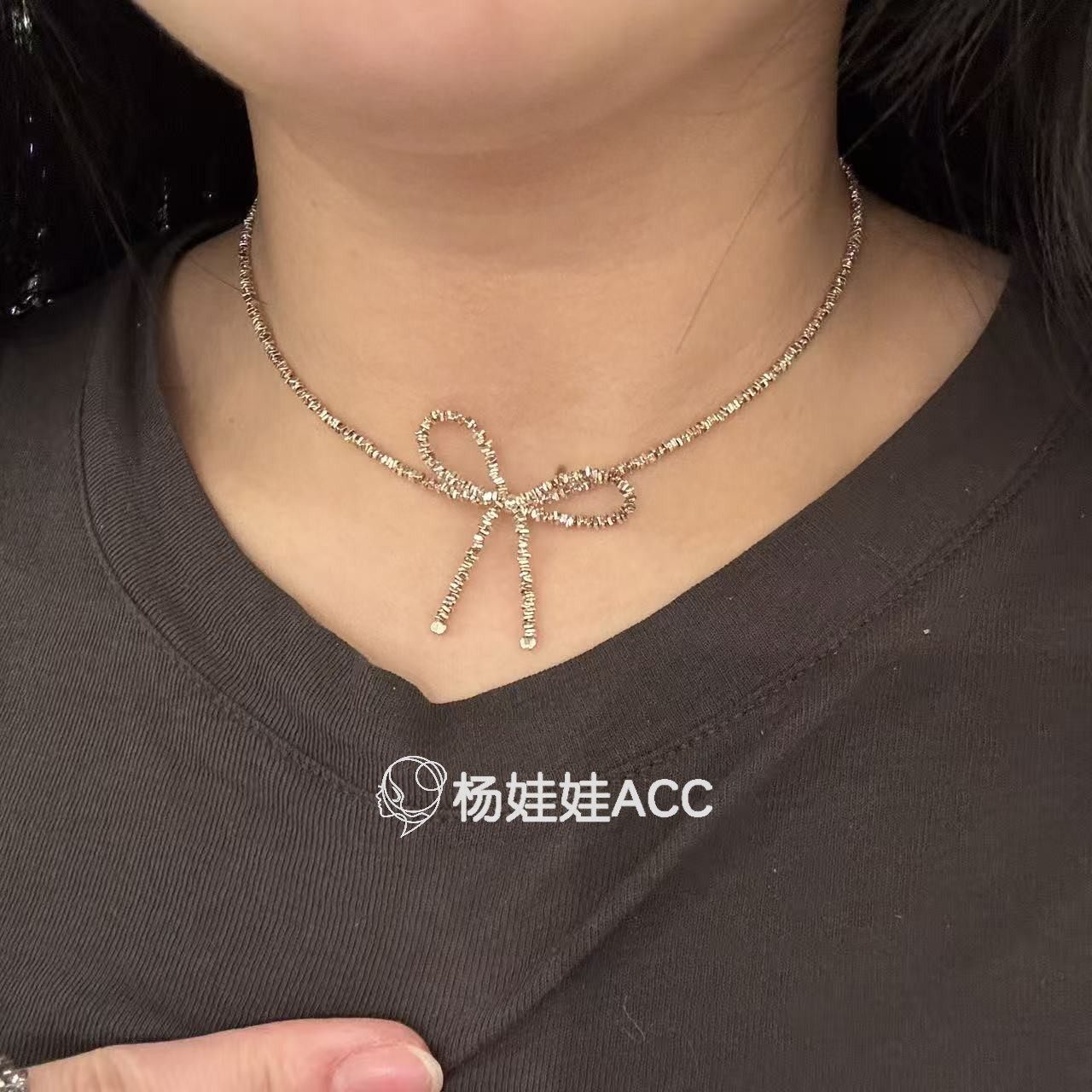 5121325韩国东大门vase新款高级感精致百搭设计感蝴蝶结项链