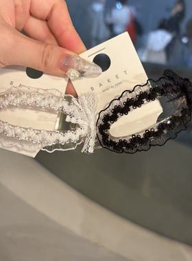 541827韩国东大门Baket夏日独特蕾丝边马尾扣发夹