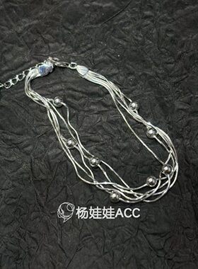 671901韩国东大门hey925纯银新款高级感精致圆球手链项链