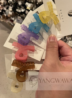 韩国东大门baket彩色果冻甜美可爱交叉简约小抓夹糖果色发抓22331