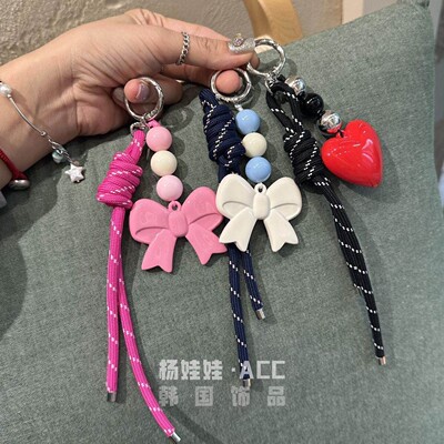 东大门蝴蝶结爱心珍珠串珠挂饰