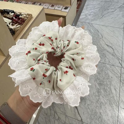 521810韩国东大门maylee碎花蕾丝花边肠圈发绳