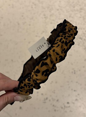 511028韩国东大门Baket简约豹纹褶皱发箍头箍