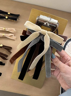 381506韩国东大门Reina丝绒蝴蝶结简约精致气质款发绳