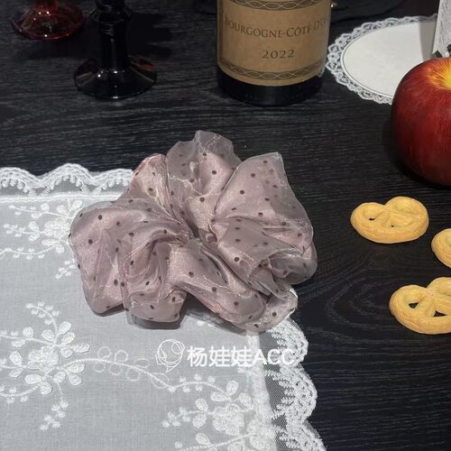 691608韩国东大门Trois de LEI 新款高级感简约百搭网纱波点发圈