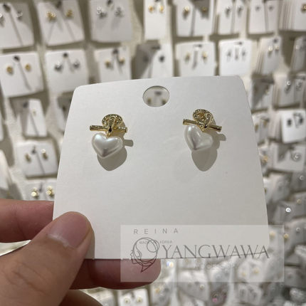 韩国东大门珍珠爱心吊坠耳环ins风简约甜美耳钉202135