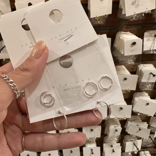 310149韩国东大门nyunyu通体纯银素圈高级感简约精致耳环