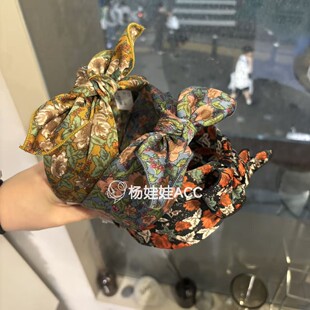 650710韩国东大门Baket新款碎花蝴蝶结时尚流行发箍头箍