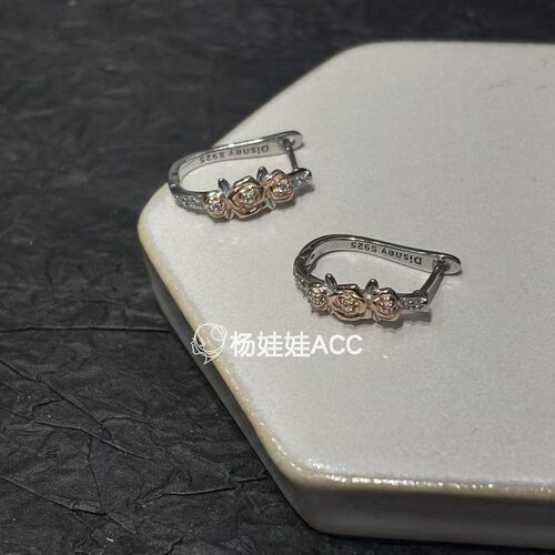 641903韩国东大门hey通体纯银新款甜美清新玫瑰花耳钉