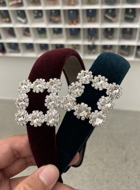韩国东大门blush大方钻丝绒布发箍精致高级感发夹发饰202617