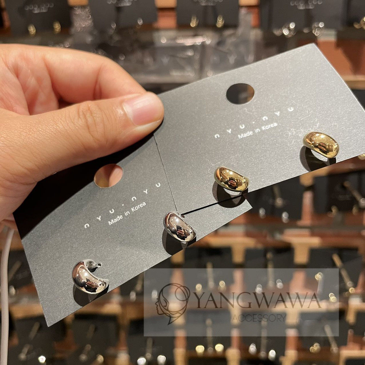 韩国耳钉耳环金属百搭