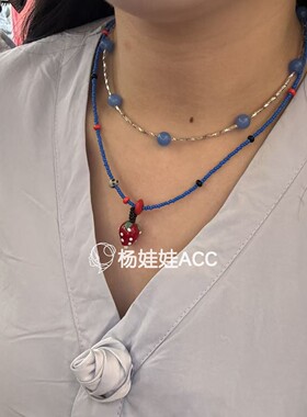 642936韩国东大门Trois de LEI新款高级感草莓串珠项链