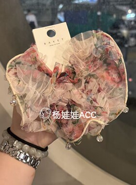 641610韩国东大门Baket新款高级感甜美蝴蝶网纱发圈