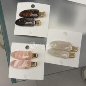 540220韩国东大门papa新款 醋酸水滴两件套鸭嘴夹发夹