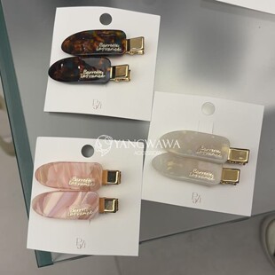 540220韩国东大门papa新款 醋酸水滴两件套鸭嘴夹发夹