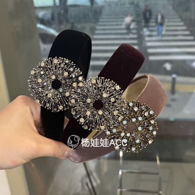5103004韩国东大门Baket新款高级感复古丝绒精致压花发箍