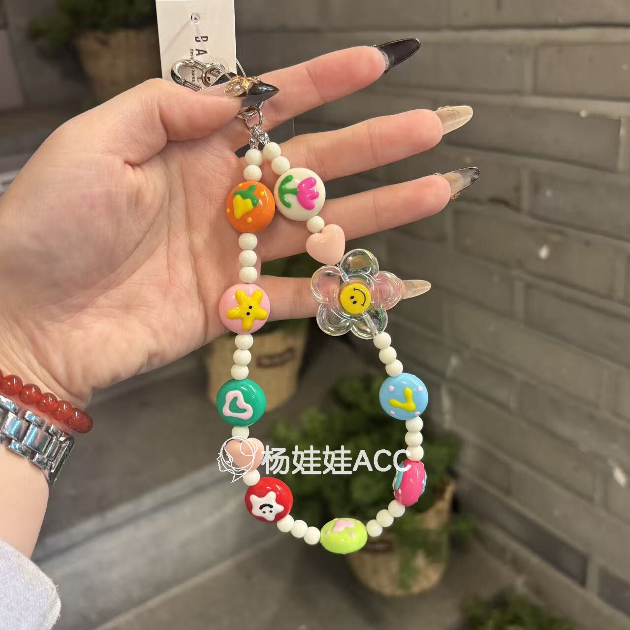 620211韩国代购Baket新款高级感糖果小花透明包挂件钥匙扣