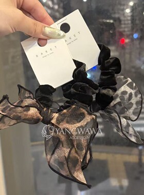 590806韩国东大门Baket新款高级感精致超柔波点蝴蝶结发圈发绳