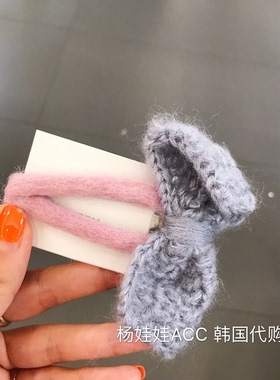 83014韩国东大门秋冬新款毛线蝴蝶结大款发夹bb夹边夹