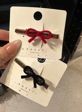 521011韩国东大门Baket蝴蝶结钻款鸭嘴夹发夹