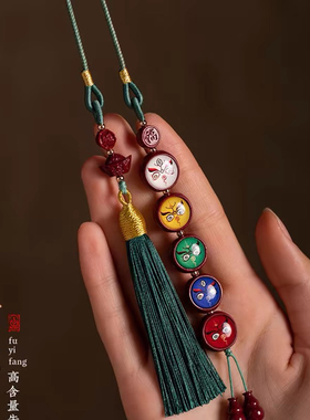 正品朱砂唐卡五路财神车挂包挂汽车用品平安男女礼物