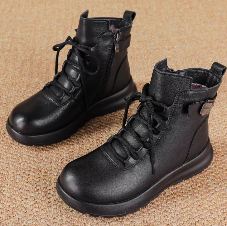 真皮羊毛妈妈鞋棉鞋皮毛一体雪地靴加绒保暖防滑中老年短靴女冬季,女鞋,时尚雪地靴,淘宝优惠券,粉丝福利购,淘宝优惠卷