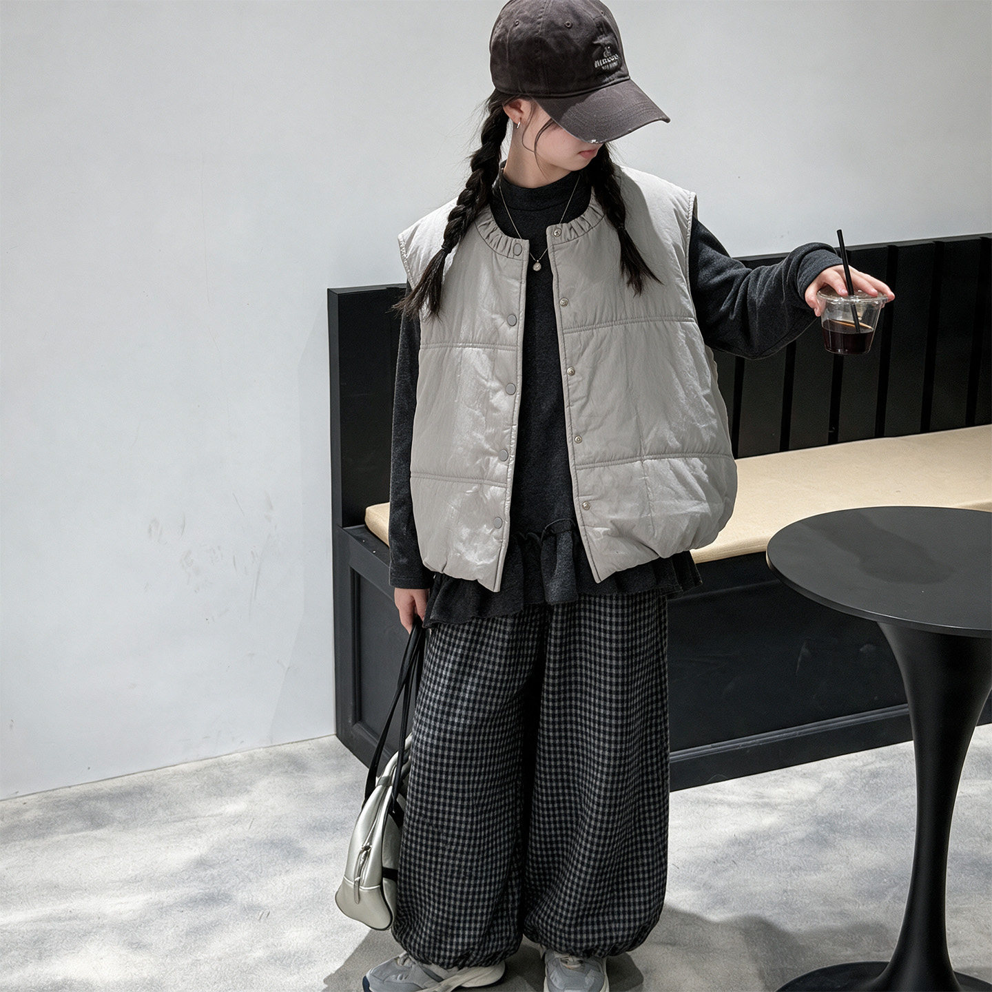 女童秋冬夹棉马甲韩版宽松保暖