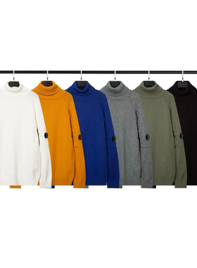 CP 欧美机能镜片徽章针织衫COMPAN秋冬CP 男女百搭休闲纯色领毛衣