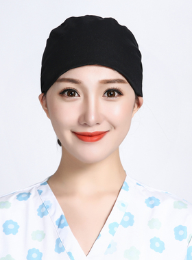 黑色系带葫芦帽涤棉男女工作帽