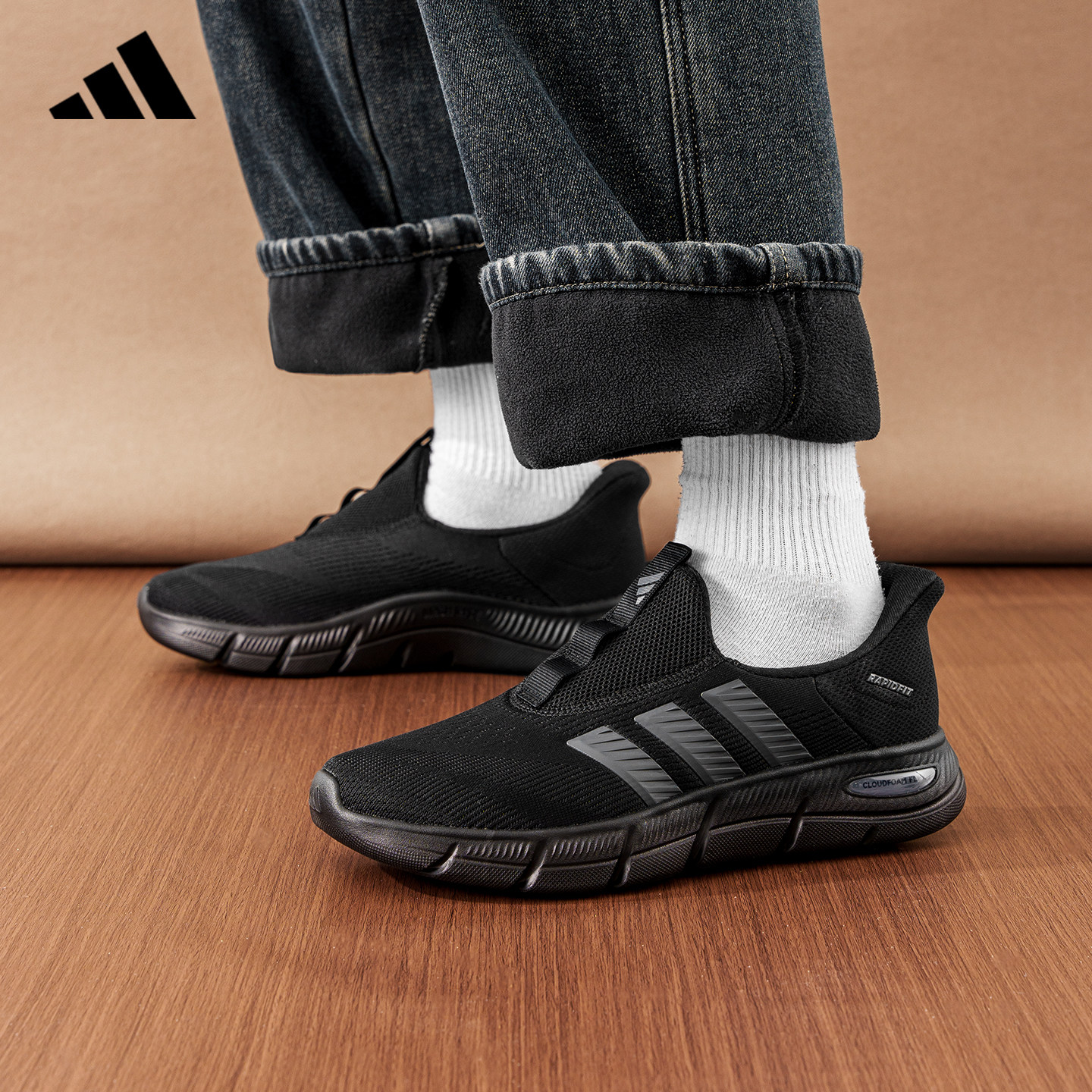 adidas阿迪达斯健步鞋一脚蹬男鞋爸爸鞋正品新款休闲通勤鞋KJ5915 - 实物图