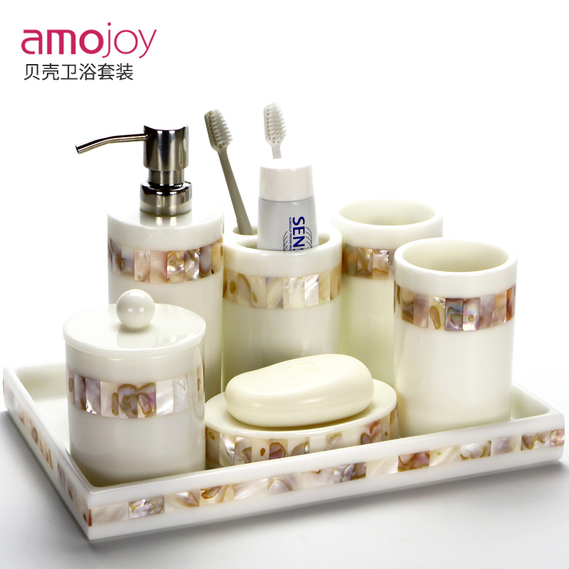 Amojoy´´Òâ±´¿ÇÎÀÔ¡Îå¼þÌ× Å·Ê½Ê÷֬ϴÊþÌ××° Ô¡ÊÒÑÀË¢¼ÜÊþ¿Ú±