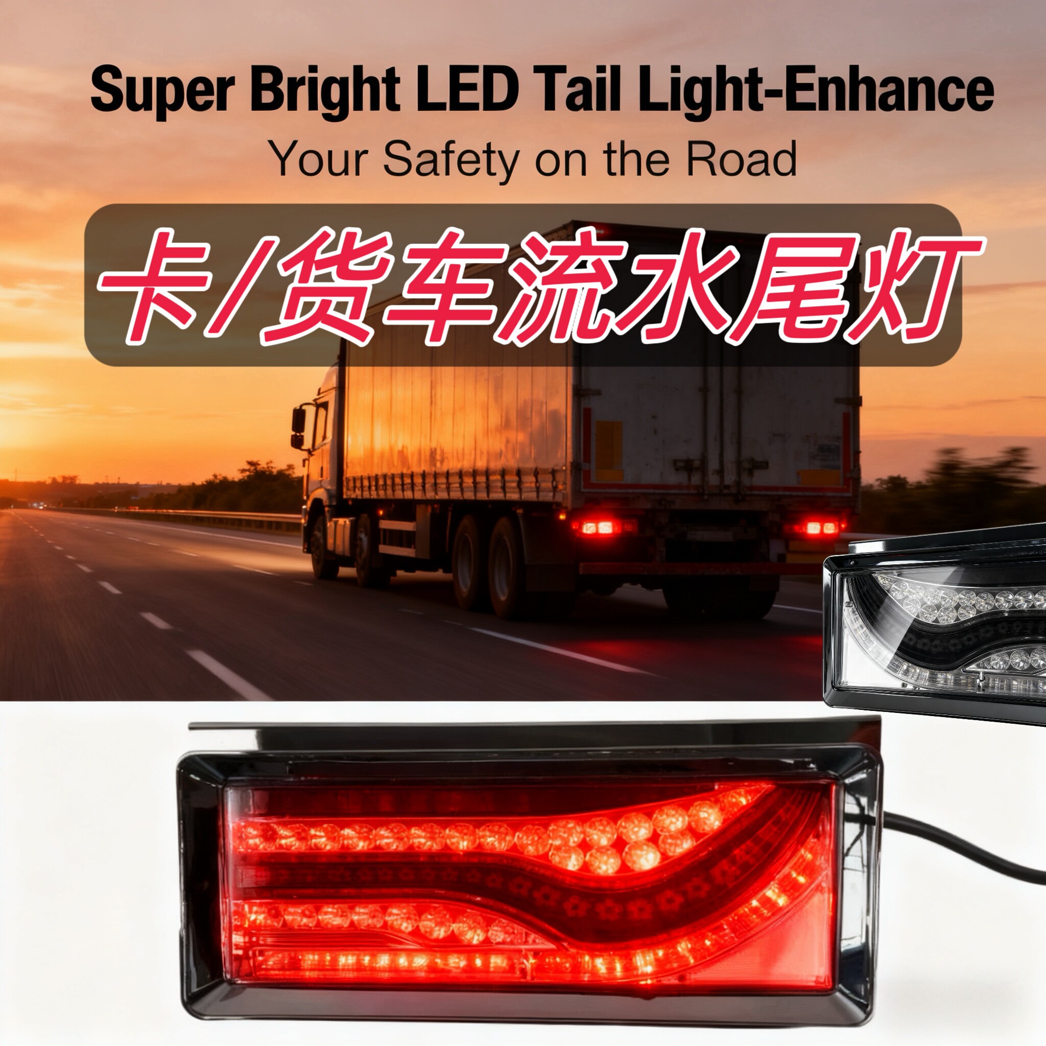 led后尾灯卡车24v流水灯货车