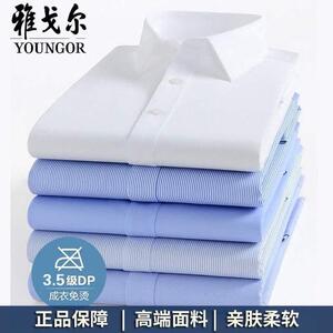 特价清仓雅戈尔男士长袖衬衫职业正装商务休闲纯棉免烫高档白衬衣