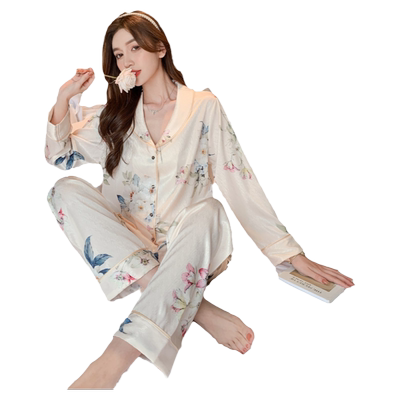 外穿春秋2023年新款冰丝睡衣女士