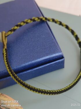 补水补木五行绳专款手链军绿色加黑色饿水木者缺佩戴