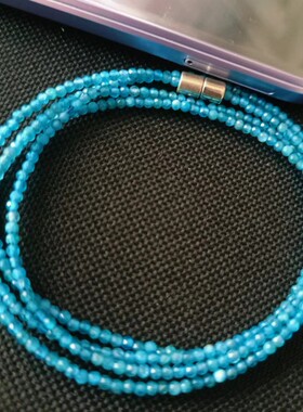 3MM靛蓝晶小珠珠四圈手链可以做长挂件